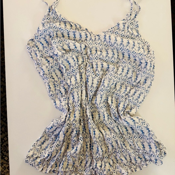 Victoria's Secret Pants - Victoria's Secret Blue and White Romper, Size M